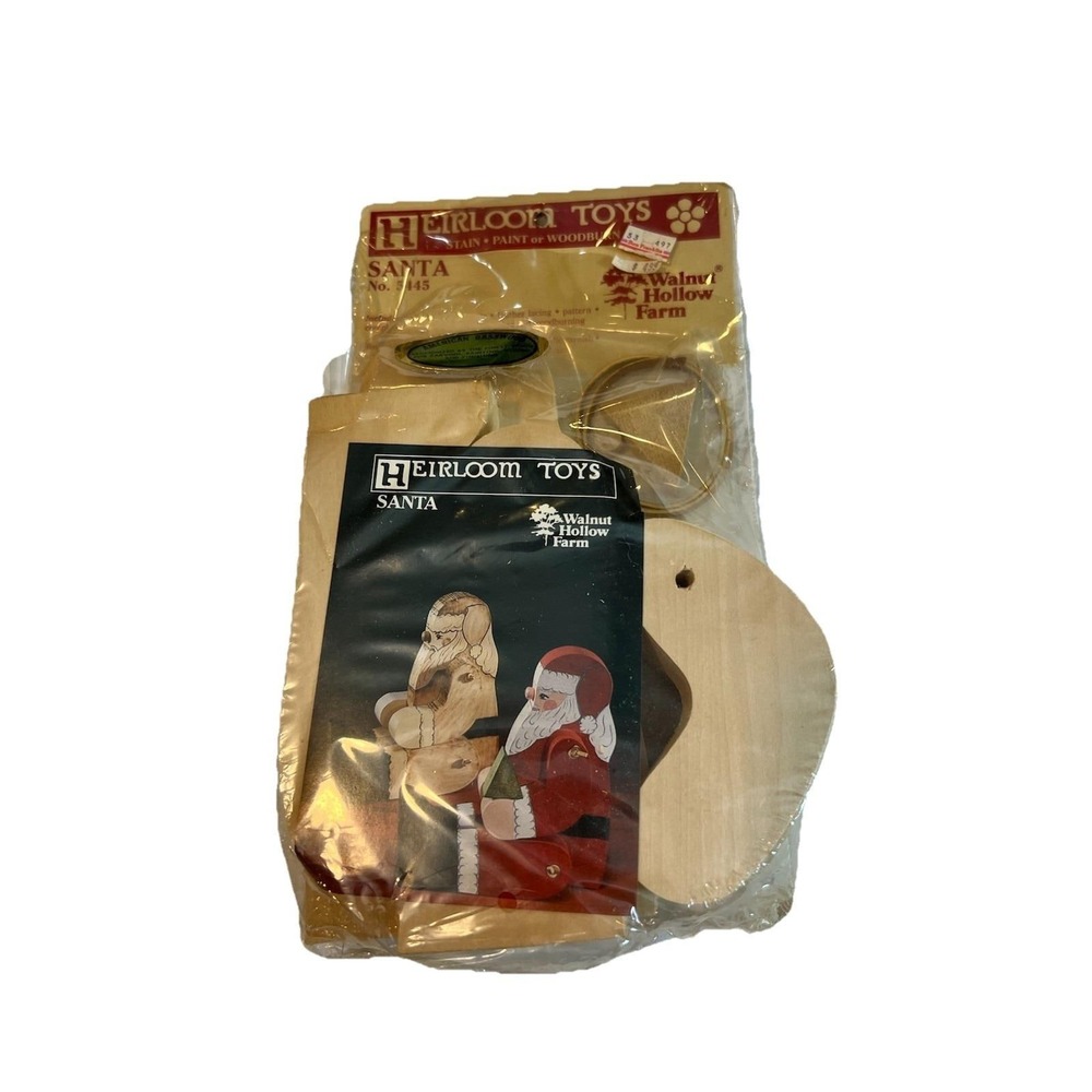 Vtg 1980s Walnut Hollow Farm Heirloom Toys Santa Wood Craft Kit #5445